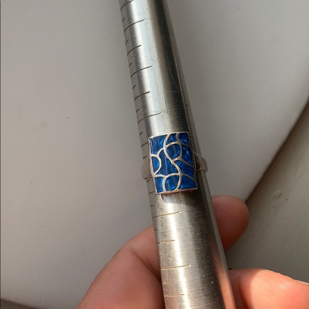 Sterling geometric design ring